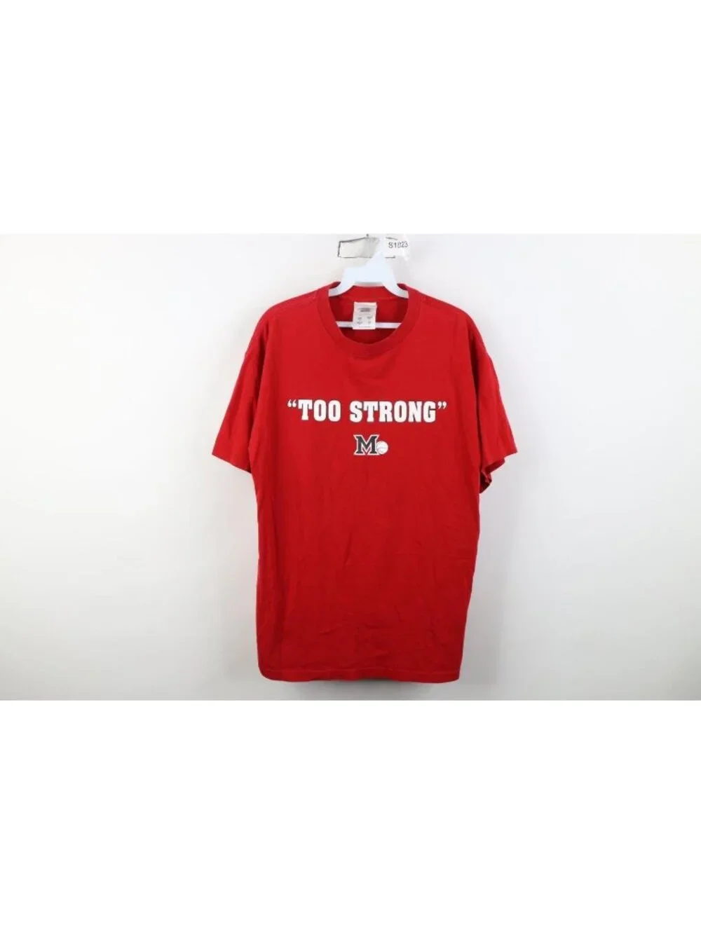 Vintage Adidas Mens Small University of Miami Ohio Basketball Too Strong T-Shirt